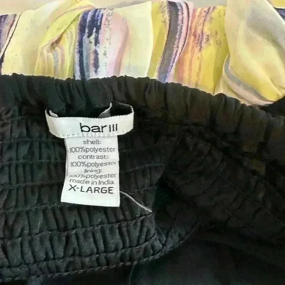 Bar III Long Dress w/Pleated Black Top, long & Breezy (Multi-Color) Size XL - Picture 6 of 10